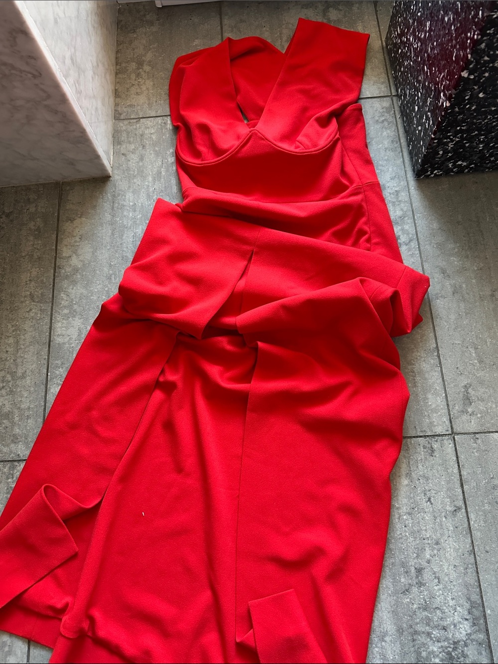 Solace London Red V-Neck Maxi Dress